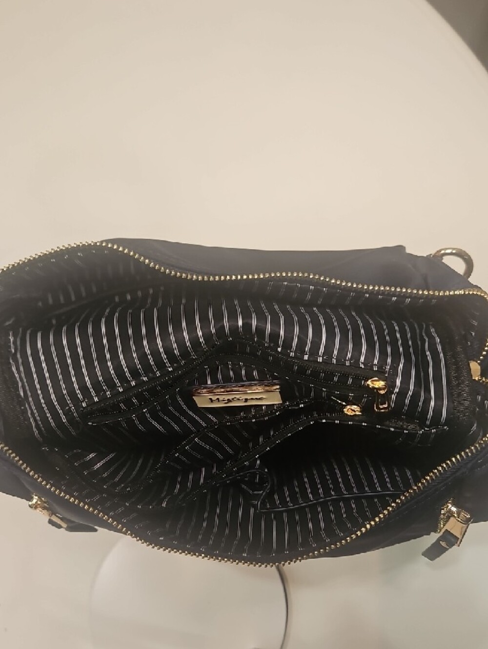 Miztique Women's Navy Blue Backpack Purse with Gold Hardware - Picture 6 of 7